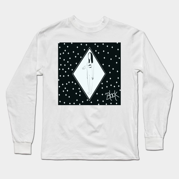 Black Ilustration Long Sleeve T-Shirt by ArtGlobule